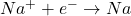 Na^{+} + e^{-} \rightarrow Na
