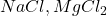 NaCl, MgCl_2
