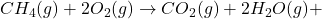 CH_4(g) + 2O_2(g) \rightarrow CO_2(g) + 2H_2O(g) + ઉષ્મા